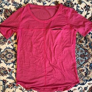 Lululemon | Run Away Tee Magenta Pink Striped M